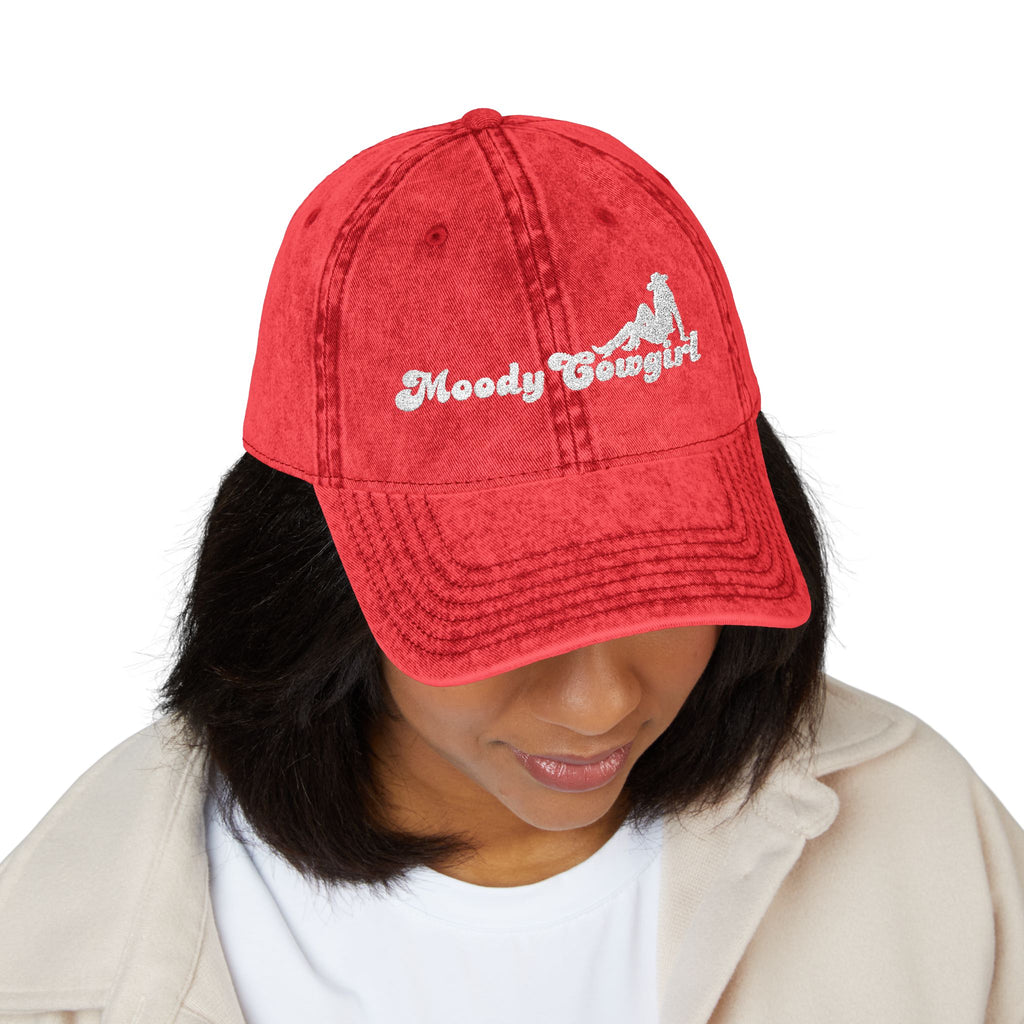 Embroidered Moody Cowgirl Vintage Cap