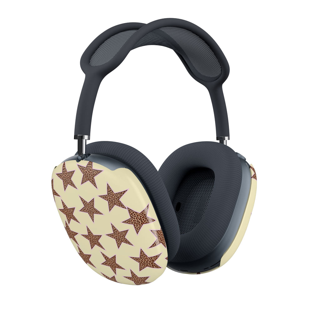 AirPods Max Case — Cream Retro Star Pattern Ear Cup Covers