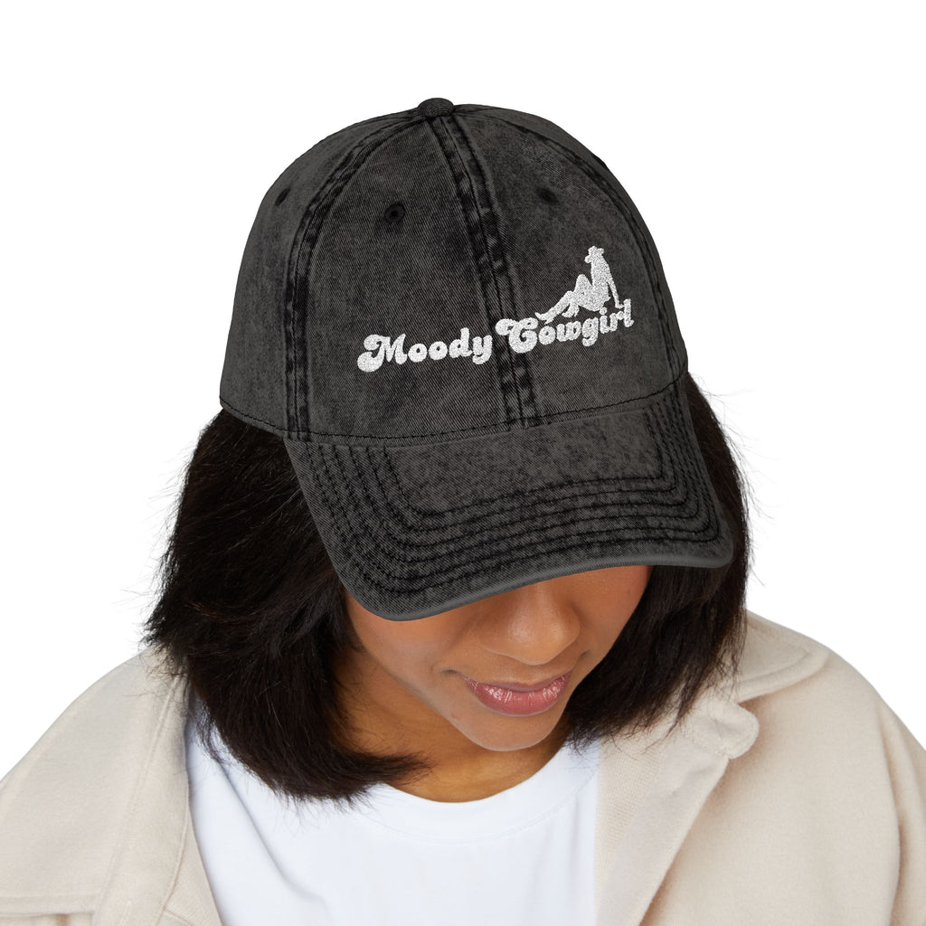 Embroidered Moody Cowgirl Vintage Cap