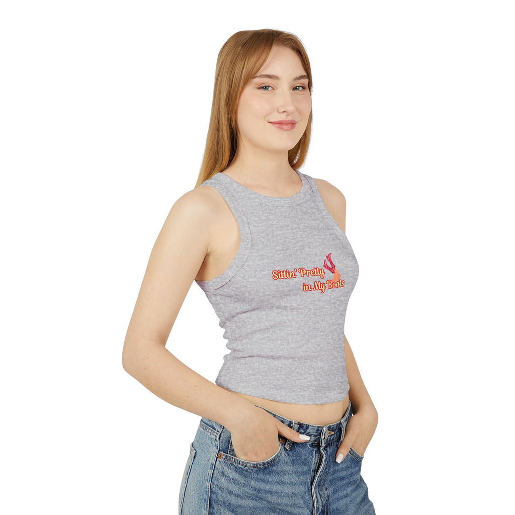 Sittin' Pretty in My Boots Racer Tank