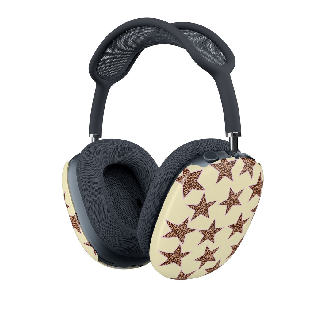 AirPods Max Case — Cream Retro Star Pattern Ear Cup Covers