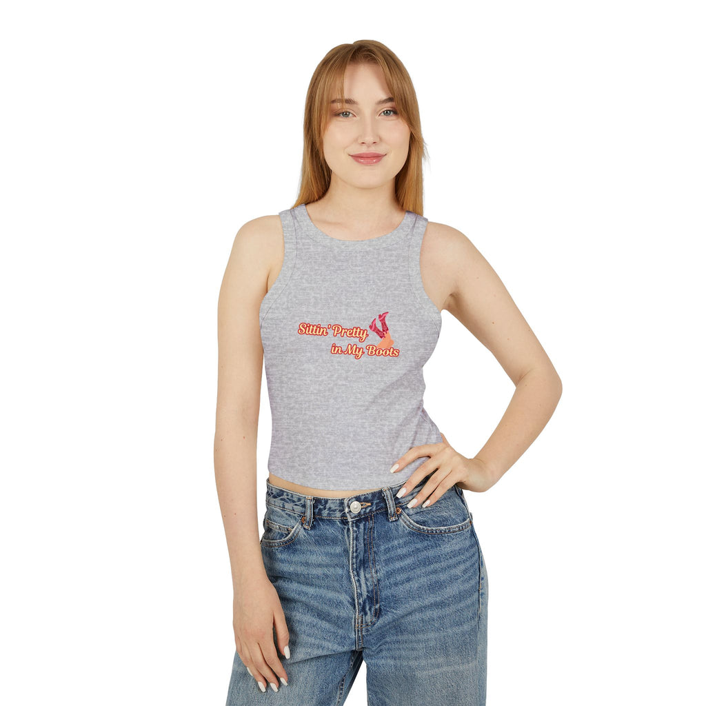Sittin' Pretty in My Boots Racer Tank