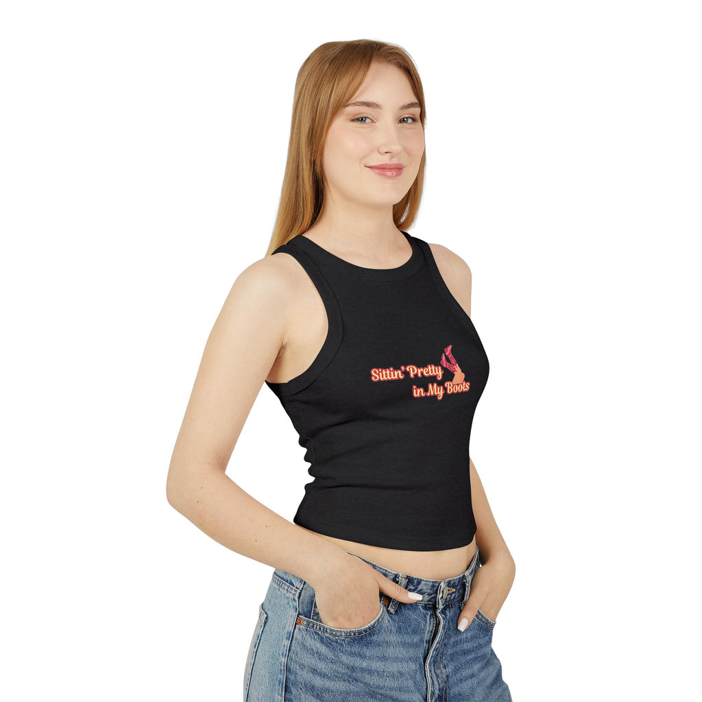 Sittin' Pretty in My Boots Racer Tank