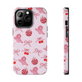 Cupid Cherub Cherry Tough Phone Case — Pink Retro Bow Pattern