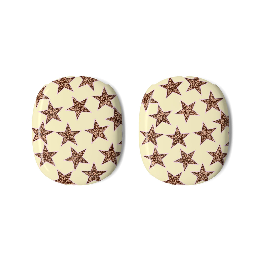 AirPods Max Case — Cream Retro Star Pattern Ear Cup Covers