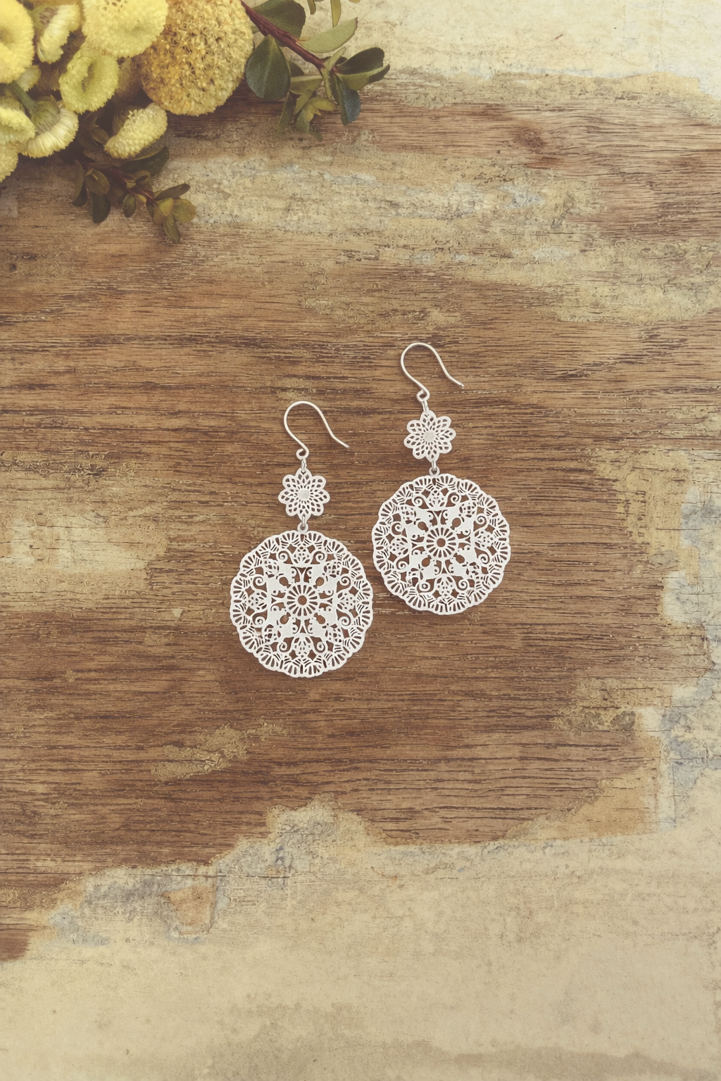 Boho Silver Drop Earrings