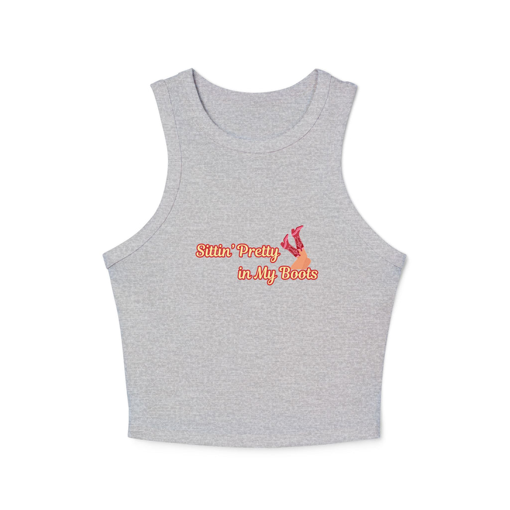 Sittin' Pretty in My Boots Racer Tank