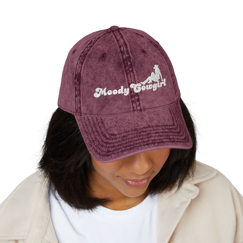 Embroidered Moody Cowgirl Vintage Cap