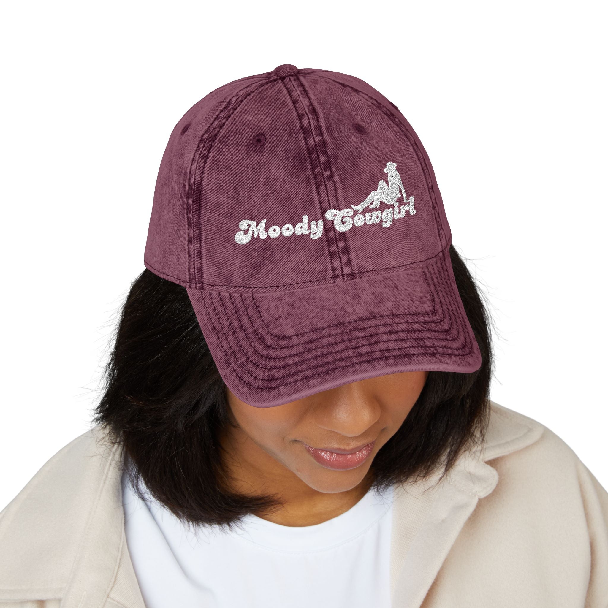 Embroidered Moody Cowgirl Vintage Cap